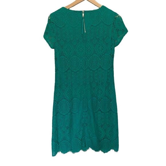 Laundry by Shelli Segal 6 Green Lace Dress Cocktail Party Short Sleeve Small - Picture 6 of 9